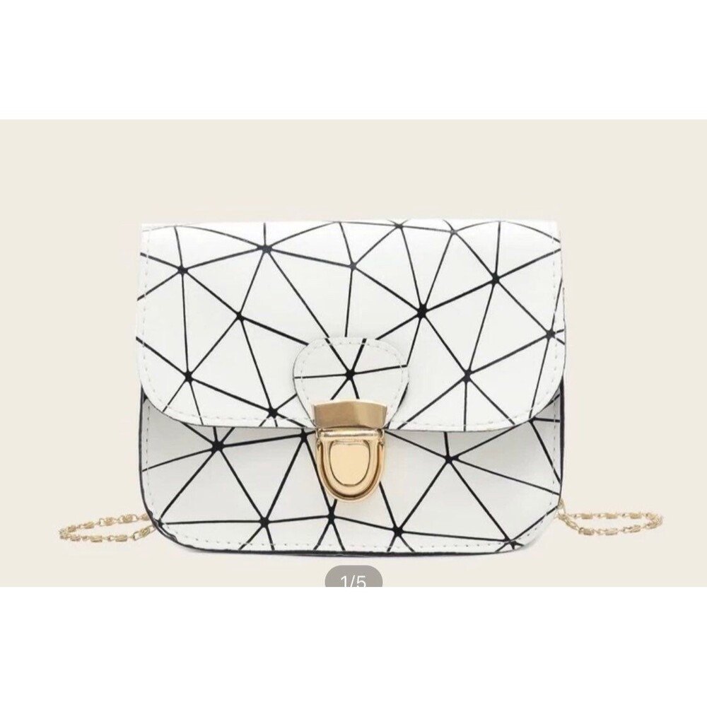 Geometric design cute chain handbag purs